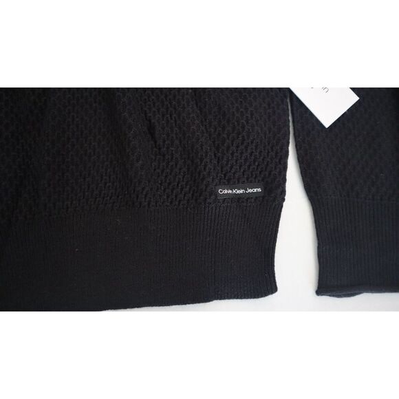 Calvin Klein Jeans CJ1R0661 Women's Sz M Black Honeycomb Funnel-Neck Sweater $60 - Picture 6 of 10